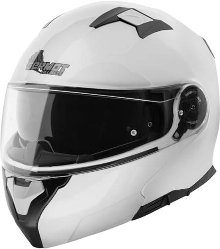 Germot GM 970 Klapphelm weiß ECE 22.06 mit Sonnenblende und P/J Homologation, XL 61/62