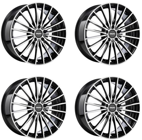 4x Carmani Felgen 24 Karl 8.0x19 ET38 5x112 black polish kompatibel mit Mercedes A-Klasse B-Klasse C-Coupé C-Klasse CL CLA E-Klasse EQA