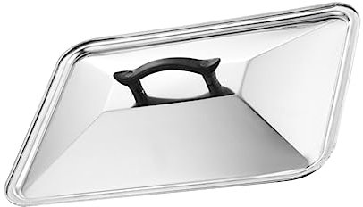 Cabilock Tapa Cuadrada De Acero Inoxidable Con Diseño Antigoteo y Bloqueo De Vapor Tapa Salpicaduras Para Cocina Doméstica y Restaurante Retiene Calor y Sabor