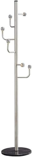 CRBUDY Porte-Serviettes en Acier Inoxydable 304, Porte-Manteau de Chambre, Cintre au Sol, Luxe Nordique léger, Porte-Serviettes en marbre, Porte-Manteau de Salle de Bain (Argent Noir)