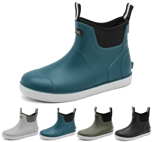 zaxunai Stivali Pioggia Gomma Uomo, Stivaletti Antinfortunistica Uomo, Stivali Da Pesca, Antiscivolo Comode Shorty Boots Scarpe Da Giardino