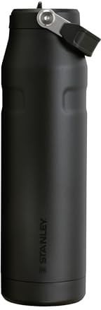 Stanley Flip Straw 2.0 Sports Water Bottle With Straw 1.06L - 15 Hours Cold - 3 Days Iced - Stainless Steel - BPA Free - Leak Resistant - Fits in Cup Holder - Dishwasher Safe - Black