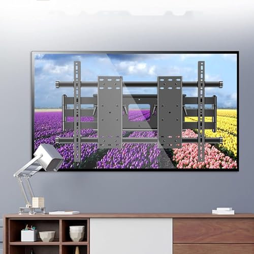 QWAXTRIW Adjustable TV Bracket for 70-120 Inch TV Wall Mount BracketDual Swivel Articulating Tilt 6 Arms Holds Up to 130KG Electric TV Lift，