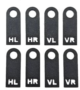 in-outdoorshop Reifenmarkierungs-Set schwarz (2 Satz PKW-Reifen) für den Reifenwechsel, passend für alle PKW Ventilkappen, sehr einfache Handhabung, wiederverwendbar, (Inhalt 2x4Stück)