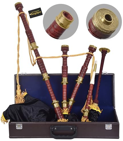 Kilt Emporium Traditional Scottish Bagpipes - Full Set with Accessories and Hard Case