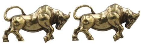 Lurrose 2 Stück Vintage Stierkampf Anhänger Aus Messing Retro Stier Schlüsselanhänger Dekoration Für Herren Schmuckzubehör