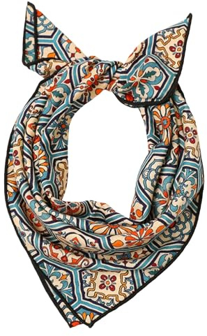 Prettystern doppelseitig doppelface bedrucktes Woll-seide 65 cm Seiden-Halstuch Bandana Wolltuch für Damen & Herren Frühling & Herbst