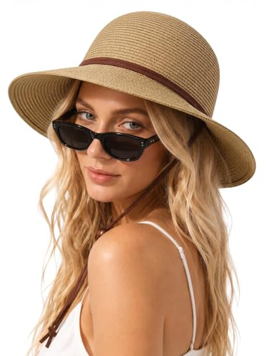 Zylioo S/M/L/XL/XXL Sun Hats Women for Large Heads Summer Straw Hat Sun Protection Beach Hat UPF 50+ Wide Brim Floppy Vacation Hat for Travel Outdoor