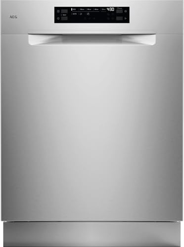 AEG 6000 Geschirrspüler mit Satellite Sprüharm Unterbau GU620B2SCM | 3x besserer Sprühabdeckung, personalisierte Zeitauswahl, QuickLift, Gummi-Spikes, 44dB, Wasserstopp, Besteckkorb, 60cm