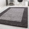 Ayyildiz Teppich-Hochflor Shaggy Teppich Bordüre Muster Wohnzimmer , Polypropylen, Grau, 100 X 200
