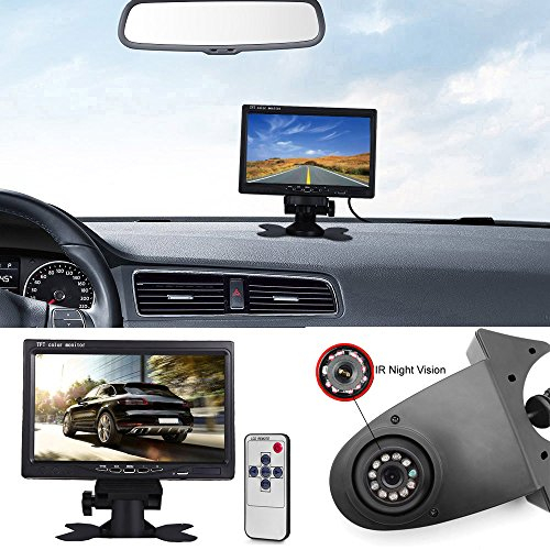 【Rückfahrkamera Transportster+7 Zoll TFT LCD Bildschirm Auto Monitor】 im 3. Bremslicht Bremsleuchte Kamera für Citroen Berlingo Jumper Jumpy Nemo Dacia Dokker Van Nissan Opel Combo Vivaro Ducato