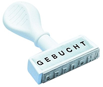 WEDO Stempel Text Gebucht Abdruck 45 mm