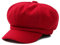 DORRISO Mode Damen Baske Baskenmütze Gestrickte Schirmmütze Frühling Herbst Winter Mütze Weiche Maler Mütze Barett Mütze Achteckiger Hut 54-60CM Rot