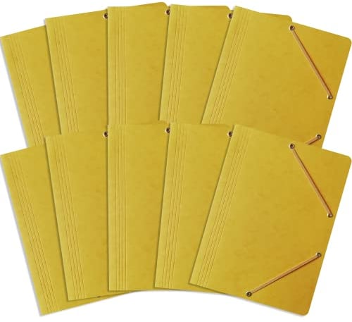 Einschlagmappe/Sammelmappe mit Gummi A4 Bantex, A4, 10 Stück-Packung Gelb