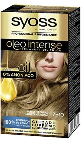 Syoss - Intense Intense Permanente Färbung ohne Ammoniak, Naturblond 7.10, 2 Stück