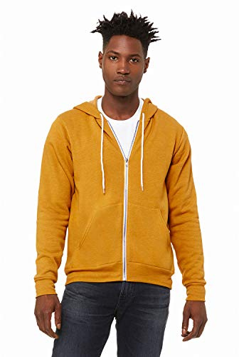 BELLA+CANVAS - Sponge Fleece Full-Zip Hoodie - 3739 - M - Heather Mustard