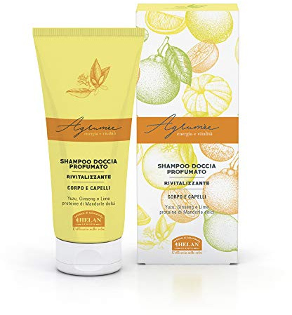 Helan Agrumèe - Gentle Shower Gel and Shampoo for Body and Hair with Lime, Ginseng and Sweet Almond Proteins, Revitalising Action - Scented Hair & Body Wash with Citrusy Aroma - Made in Italy, 200 ml
