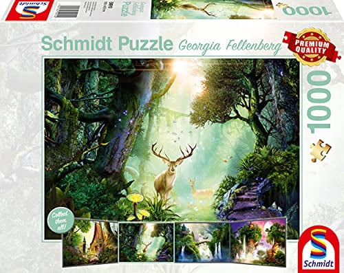 Schmidt Spiele 59910 Georgia Fellenberg, Rehe im Wald, 1000 Teile Puzzle