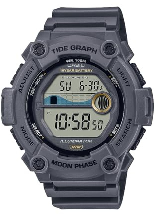 Casio WS1300H Series - Reloj Digital (Resistencia al Agua de 100 Metros, retroiluminación LED, 1/100 Sec, cronómetro, Temporizador de coundtown, luz LED, Alarma multifunción, batería de 10 años)
