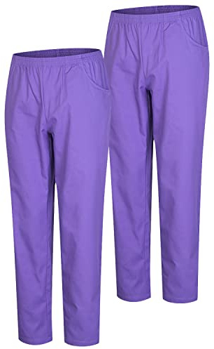 Misemiya - Pack 2 Pcs - Pantalon SANITAIRE Unisex - Uniformes MEDICALES Uniformes SANITAIRES Pantalon DE Travail - Réf 8312 * 2 pcs - X-Small, Lilas 21