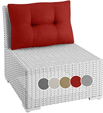 sunnypillow Loungekissen Gartenkissen Rückenkissen für Gartenmöbel Rattanmöbel | Outdoor/Indoor | 60x40x12 cm | Rot | Dicke 12cm | Polsterauflagen Kissen für Rattansessel