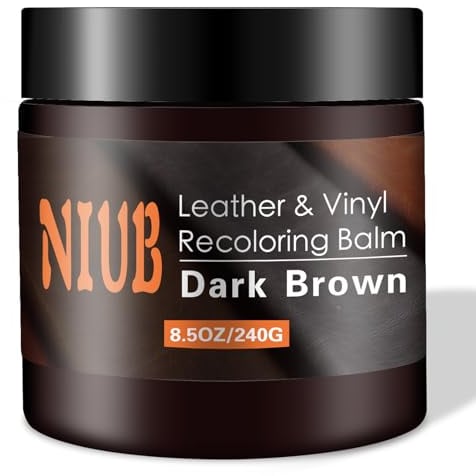 NIUB Leather Recoloring Balm, 8.5Oz Dark Brown Leather Color Restorer, Leather Scratch Remover, Leather Restorer for Couches,Furniture,Leather Shoes, Leather Couch Paint, Quick Dry Leather Balm
