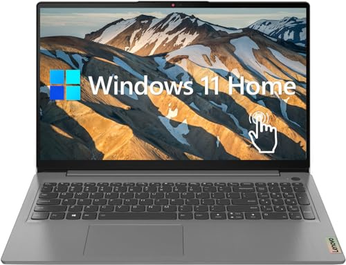 Lenovo IdeaPad 3 Ordinateur portable Holiday Deals, écran tactile FHD de 15,6, Intel Core i3-1115G4, 12 Go de RAM, 256 Go SSD, HDMI, Webcam, Wi-Fi 6, lecteur de carte SD, Windows 11 Home, gris