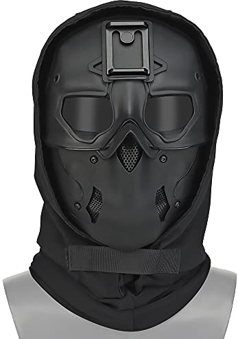 Aifordge Airsoft Maske Sturmhaube Gesichtsmaske Outdoor Sport CS Taktische Wild Maske Schutz Paintball Augenschutz Kopfbedeckung Maske Einstellbar Cosplay Kostüm Party