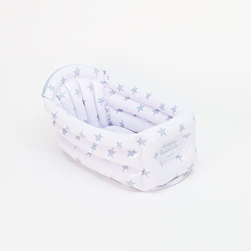 Plastimyr Aufblasbare Baby-Badewanne mit Sternen | tragbare Baby-Badewanne für Reisen, Pool oder Strand – Maße 66 x 38 x 29,5 cm