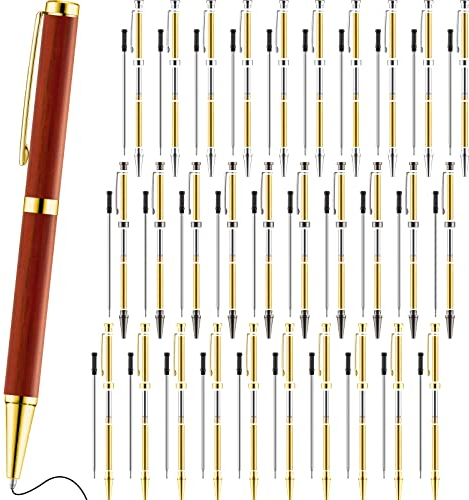 Colarr 30 Pcs Slimline Pen Kit Wood Turning Twist Pen Kit with Refill Lathe Turning Supplies for DIY Making Office Supplies Friend Gifts(Black, Silver, Gold)