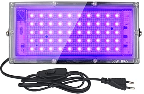 Eleganted 50W Lumière Noire, Lumière noire Projecteur UV LED, Imperméable IP65 UVA Blacklight, Noire Lampe Extérieur pour Scène, Fête, Étape, Halloween, Jardin