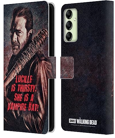 Head Case Designs Offizielle AMC The Walking Dead Lucille Vampir Fledermaus Negan Leder Brieftaschen Handyhülle Hülle Huelle kompatibel mit Samsung Galaxy A14 / 5G