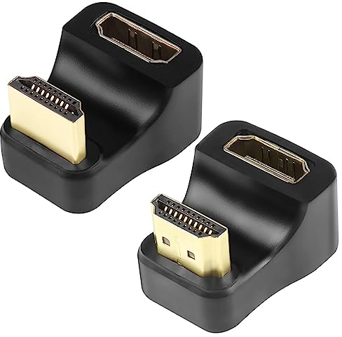 GELRHONR U-förmiger HDMI-Adapter, 180 Grad HDMI 2.1 Stecker auf Buchse, 8K @ 60Hz Stecker für tragbares Display-Monitorzubehör (Auf-/Ab-Winkel)