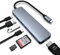 AYCLIF USB C Hub 7-in-1 - USB C Adapter, Multiport Hub, USB C Docking Station for MacBook Pro/Air, HP, Dell, Surface - Dual Display, 4K HDMI, 100W PD, USB A 3.0, USB C 3.0, SD/TF (Grey)