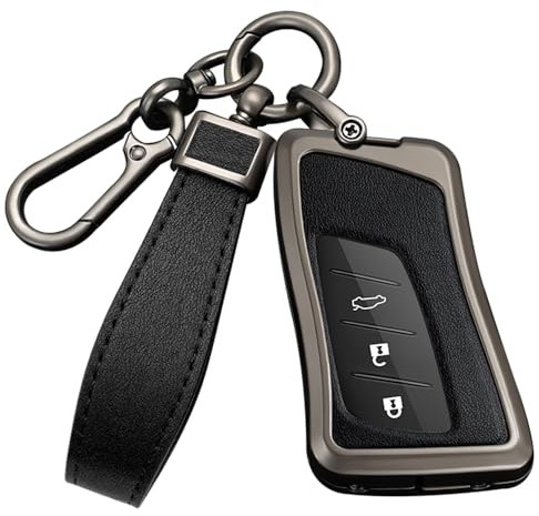 HIBEYO Intelligente Autoschlüssel Hülle passt für Lexus Schutzhülle schlüsselhülleabdeckung für Lexus ES200 ES250 ES260 ES300h ES350 UX250h UX2600 RX450h Fernbedienung Schlüsselbox-Schwarz