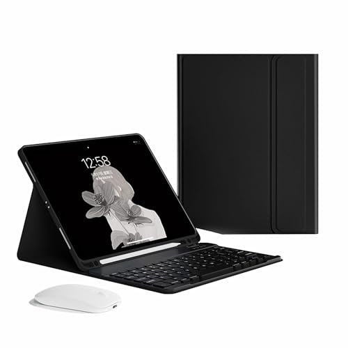 GUPENAA Étui Clavier pour Samsung Galaxy Tab A7 10.4'' 2022/2020, Housse de Support Mince et Légère avec Clavier Bluetooth sans Fil Détachable Magnétiquement,Noir