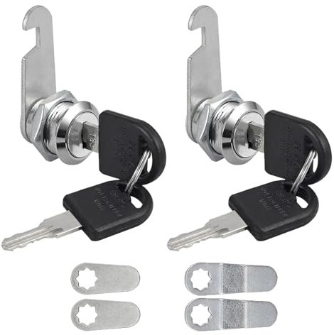 Anhoer 2Pcs Security Mailbox Lock 25mm with Different Keys Barrel Drawer Mail Box Locker Cam Lock Cabinet Drawer Cam Locks for Door Cabinet Cupboard Locker Letter Box Wardrobe