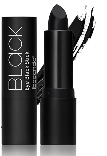 Maquillaje de cosplay negro para ojos facial, fácil de colorear, color negro, para fiestas de disfraces, maquillaje personalizado, maquillaje de Halloween, béisbol, fútbol