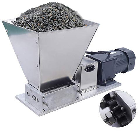 Getreidemühle Elektrisch mit Kaffeemühle Elektrisch 60W Stahl Schrotmühle 75RPM 4L Einfülltrichter, Durchsatzmenge 20kg/hour (0.3kg/min) für Reis, Weizen, Mais und Kaffeebohnen Mahlen