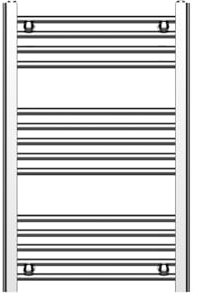 Ersatz-Handtuchheizkörper für Badezimmer, 500 x 770 mm, modernes Design mit Anschluss unten oder oben, funktioniert als Handtuchwärmer und -trockner (Chrom)