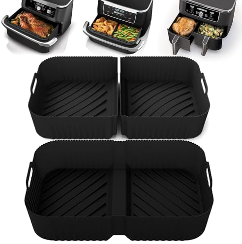 3 accessori per friggitrice ad aria calda Ninja Foodi Flexdrawer 10,4 L AF500EU, accessori Airfryer Ninja Airfryer stampo in silicone riutilizzabile Airfryer Accessori per Ninja AF500EU (10,4 L x 1 +