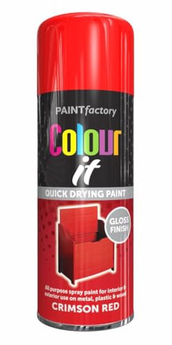 AlezyB - Crimson Red 400ml All Purpose Spray Paint | Use on Metal, Wood, Plastic and Multipurpose Aerosol Professional Quality Perfect Finish, for Interior Exterior and Excellent Coverage
