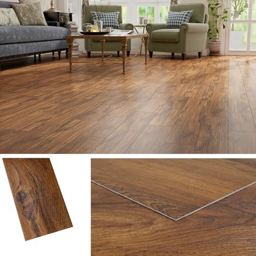 Livelynine Suelo Vinilo Autoadhesivo Madera Marron Vinilo Suelo Autoadhesivo Baño Baldosas Adhesivas Suelo Efecto Madera Oscuro 90x15CM Suelo Laminado Adhesivo Cocina Habitación Parquet, 18 Piezas