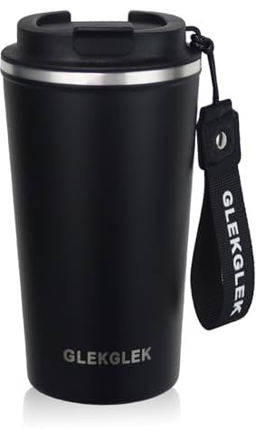 GLEKGLEK Coffee to go Becher, Isolierter Kaffeebecher mit Deckel 510ml Edelstahl Reisebecher Auslaufsicher Thermobecher Reise Tragbarer Coffee Cup für Zuhause Büro Arbeit