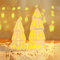 2 Stück Weihnachtsdeko Laterne Weihnachtsbaum Weiß Keramik Weihnachten Lichthaus mit LED Licht Weihnachtsbeleuchtung Tannenbaum Nachtlicht Weihnachten Deko Baum Laterne für Weinachtsdekoration (Weiß)