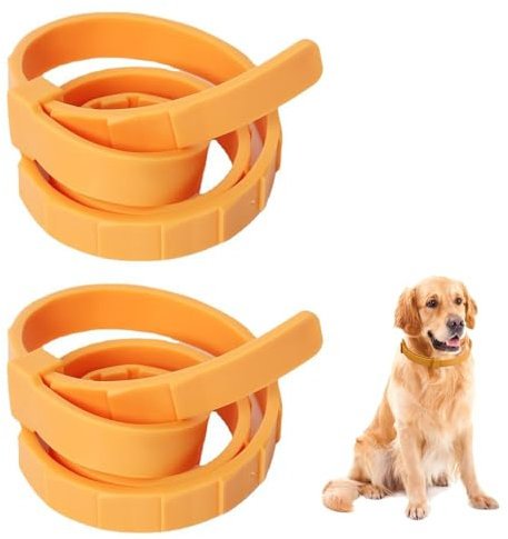 Hundehalsband, 2 Stück, Orange, integrierte Hosenformel, starke Abwehrkraft, langsame Freigabe, orange, wasserabweisend, verstellbar (Orange)