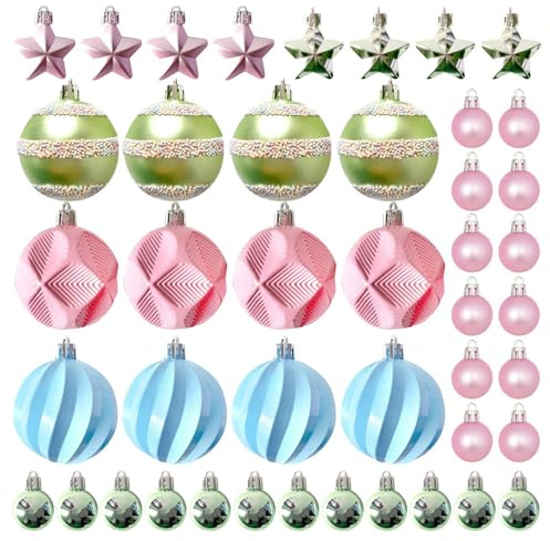 Pastel Candy Christmas Decorations - Christmas Balls | Sweet Festive Ornaments Set, Christmas Tree Decoration, Candy Theme & Home
