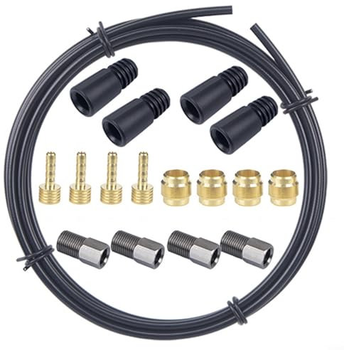 2 5m Hydraulische Bremsleitung Reparatursatz für Fahrräder Komplettset mit Befestigungshülsen und Gummi (C)