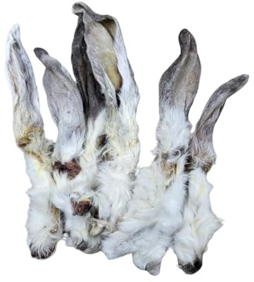 Pawsome Snax Hairy Rabbit Ears for Dogs – PACK SIZE: 500g - Natural Dog Chew Range with Fur | High Protein, Low Fat Dog Treats for Gut Health, Digestion & Dental Care