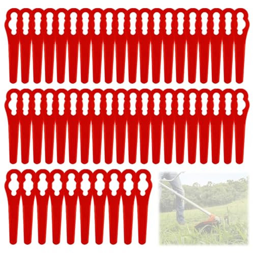 KYLOS 50 Stück Rasentrimmer Ersatzmesser,Kunststoff Ersatzmesser Trimmer,Rasentrimmer Messer,Rasenmäher Klinge Kunststoff,Rasentrimmer Zubehör,Kunststoffmesser Für Akku-Rasentrimmer,Einhell Rasentrimm